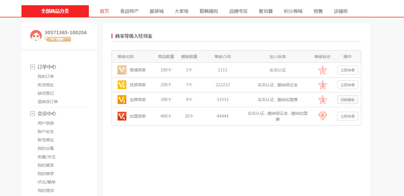 【大商創(chuàng)使用教程】商家等級教程