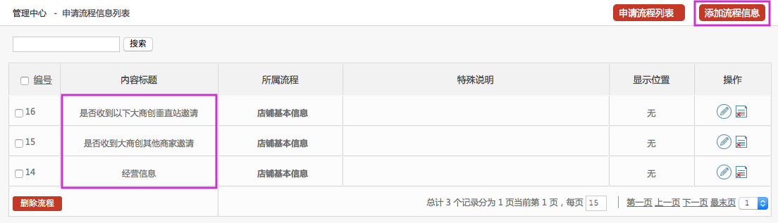 商家入駐管理 15.1申請流程管理